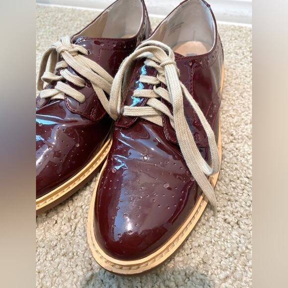 HALOGEN | Burgundy Leather Oxford Flats | Women’s Size 6.5 - Picture 4 of 5
